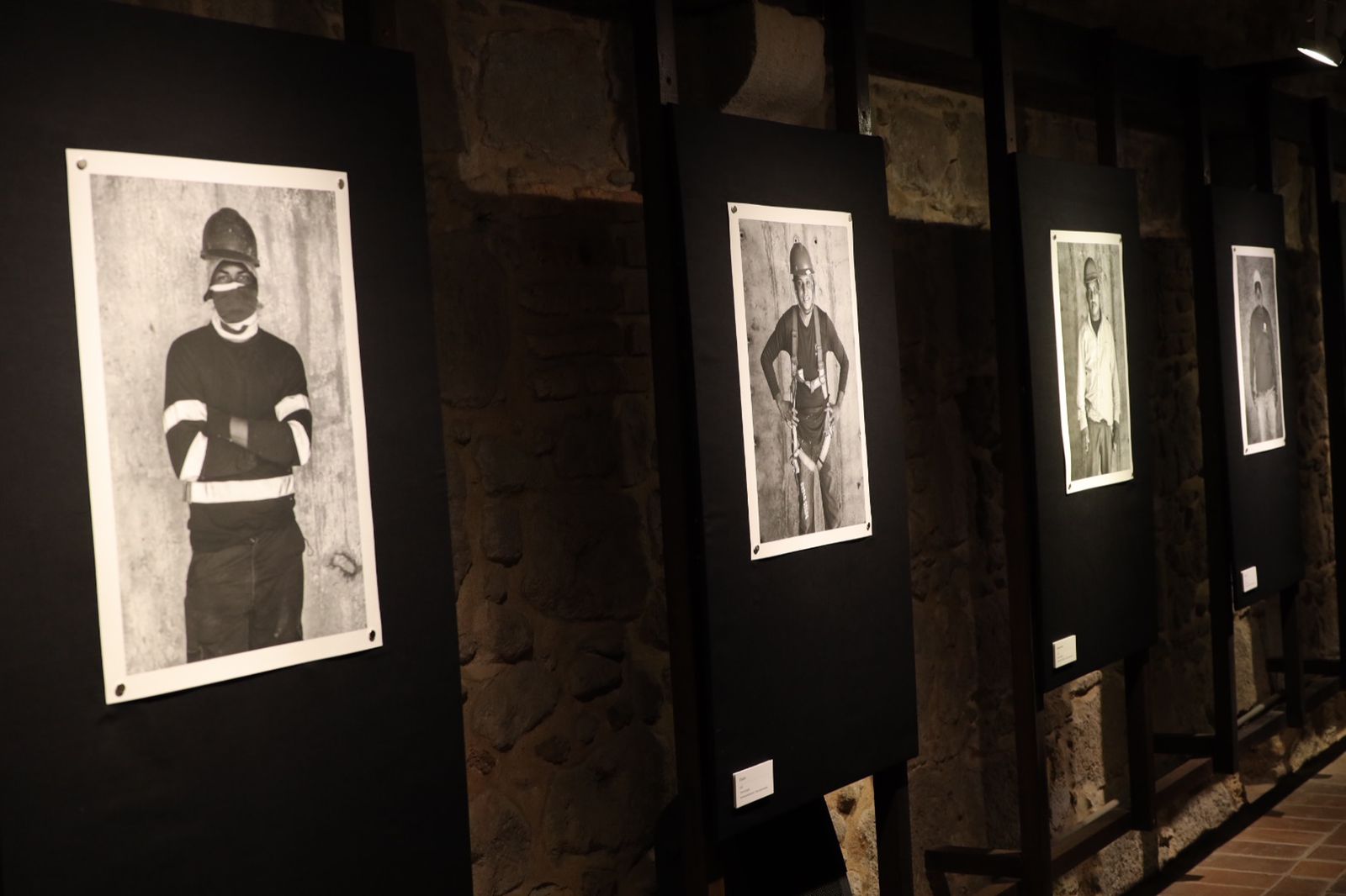 Photographic display in honor of construction worker