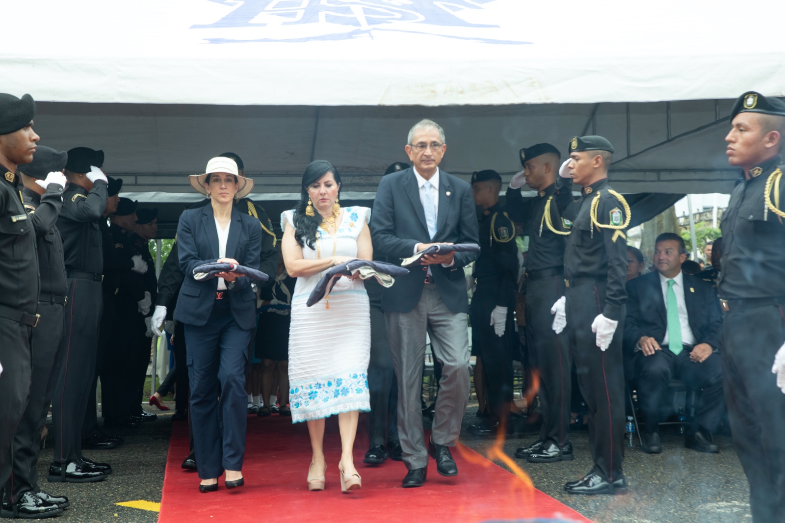 Minister of Culture participated in an act of incineration of missing flags